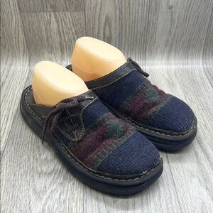 Born Bandy Aztec Killim Wool Multicolor Mules Sz 8